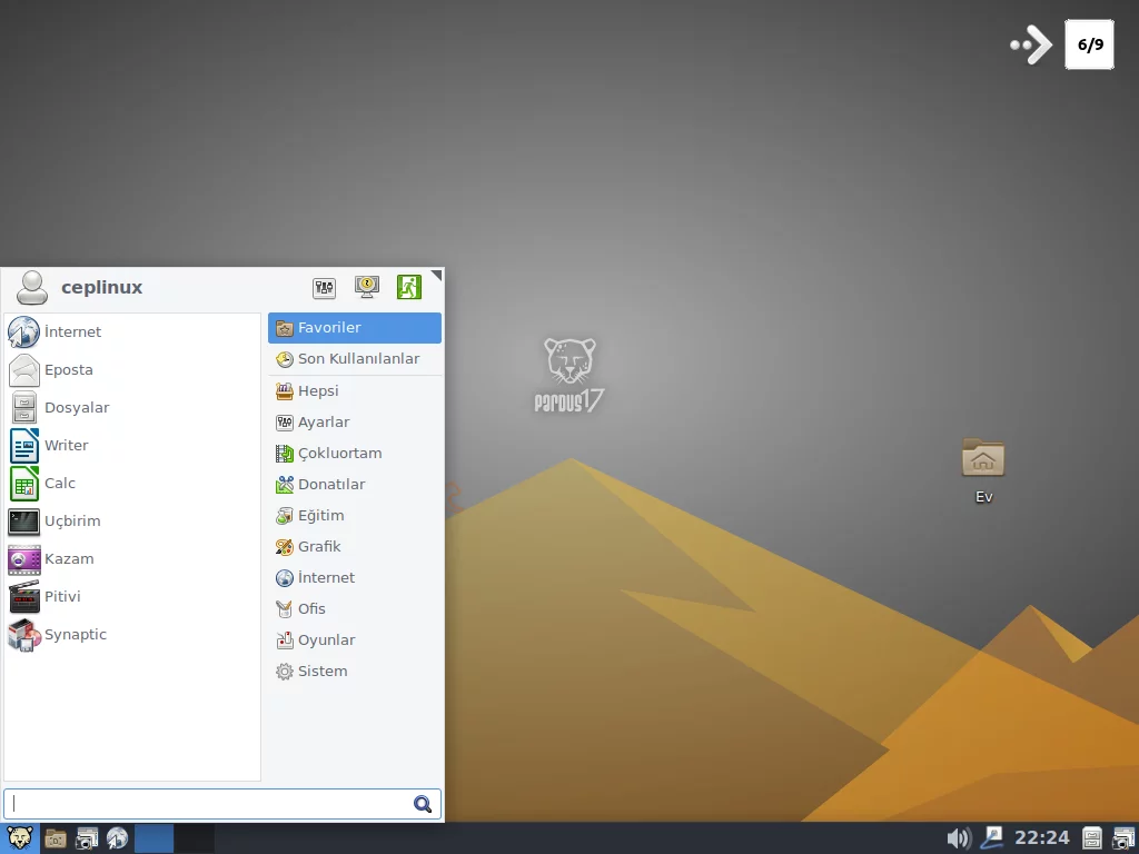 Linux Pardus 17
            bilgisayar işletim sistemi, Masaüstü XFCE