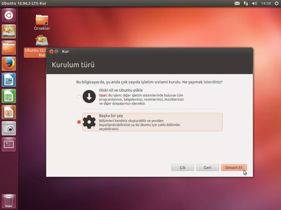 USB mini disk ( sdb) - Disk'i formatlayarak bir bölüm
            oluşturmak ve o disk bölümüne ( sdb1 ) Linux Ubuntu LTS
            bilgisayar işletim sistemi yüklemek