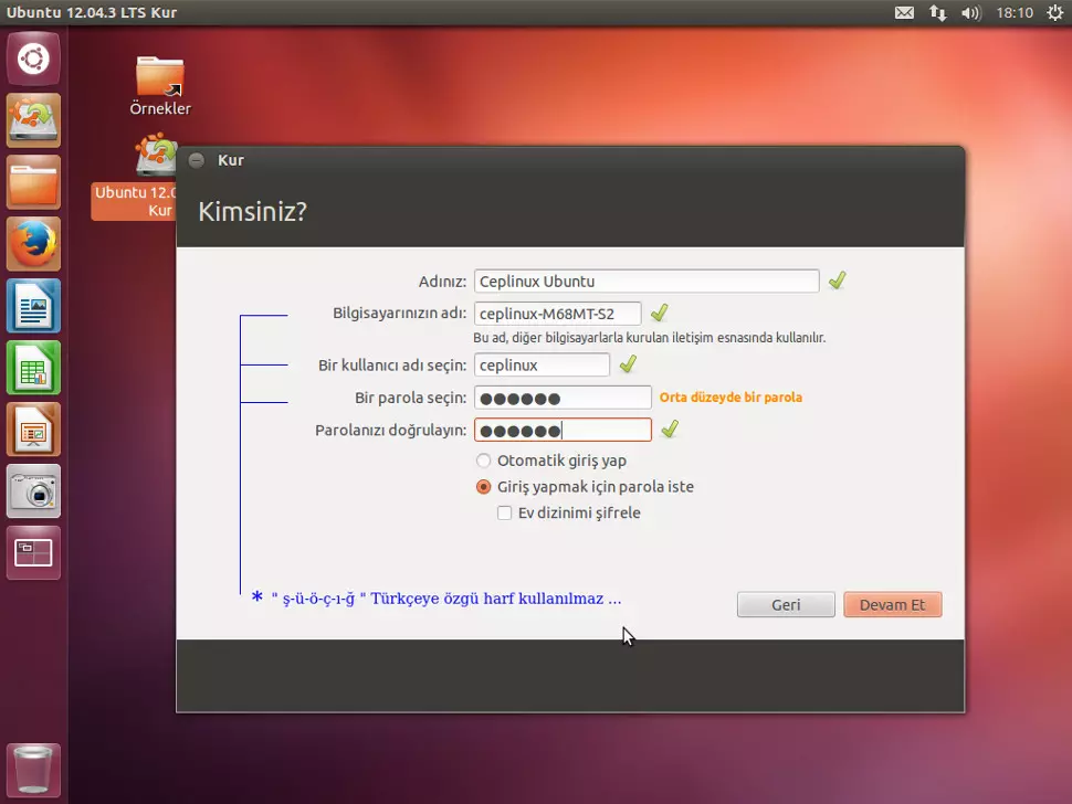 USB mini disk ( sdb) - Disk'i formatlayarak bir bölüm
            oluşturmak ve o disk bölümüne ( sdb1 ) Linux Ubuntu LTS
            bilgisayar işletim sistemi yüklemek